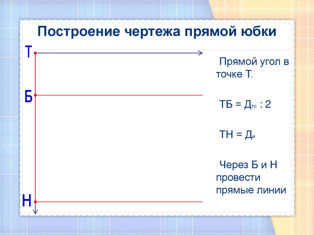 Какая мерка определяет ширину базисной сетки чертежа прямой юбки