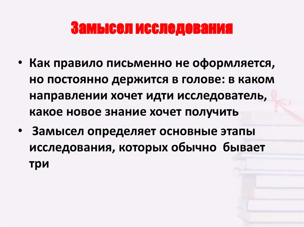 Замысел исследования это