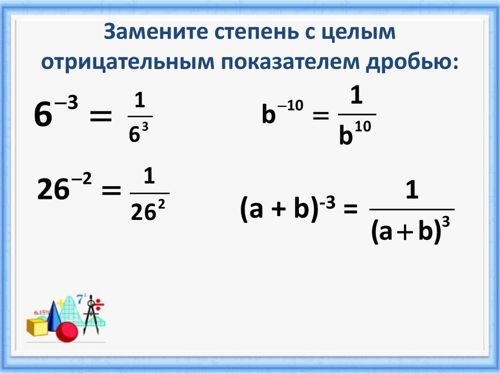 Степень с целым показателем 7 класс презентация