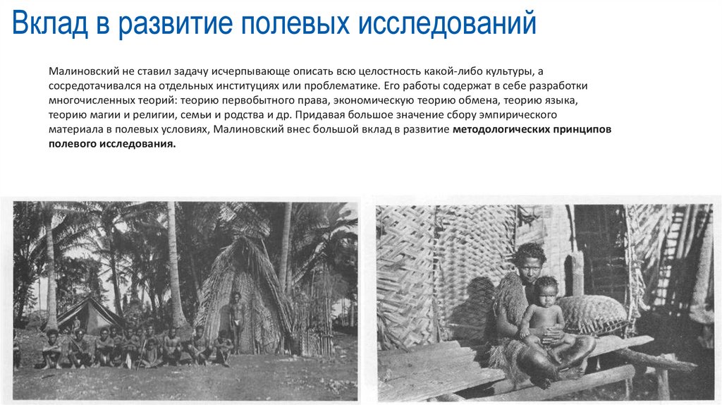 Вклад в развитие полевых исследований