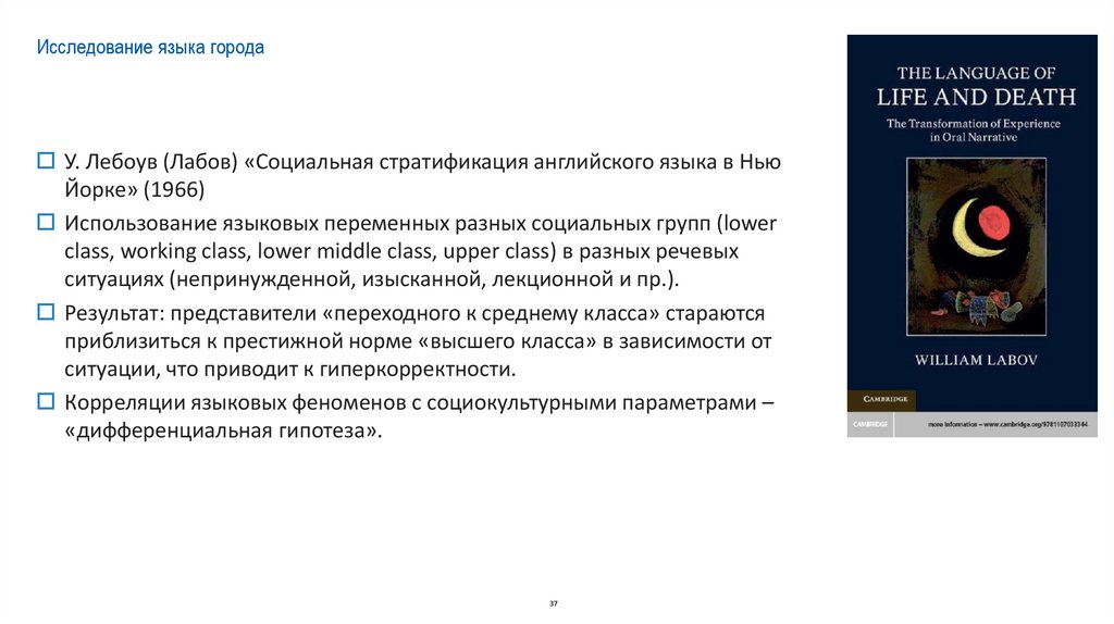 Исследование языка города