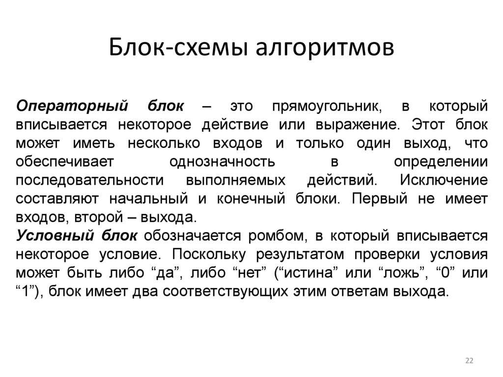 Блок-схемы алгоритмов