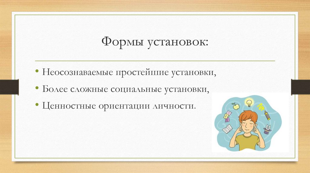 Формы установок: