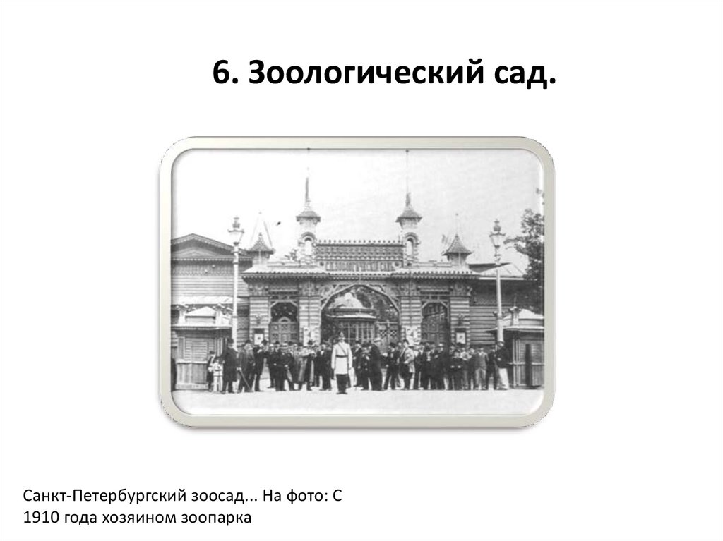6. Зоологический сад.