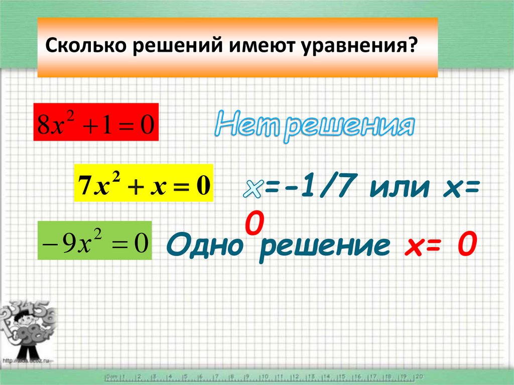 Сколько решений имеет система уравнений