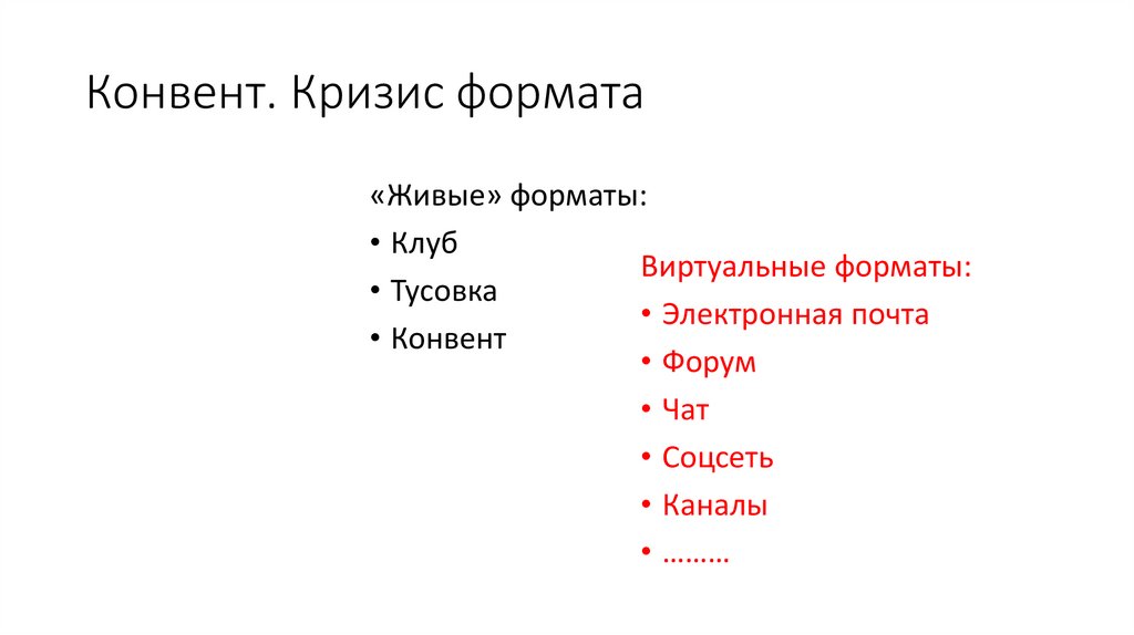 Конвент. Кризис формата