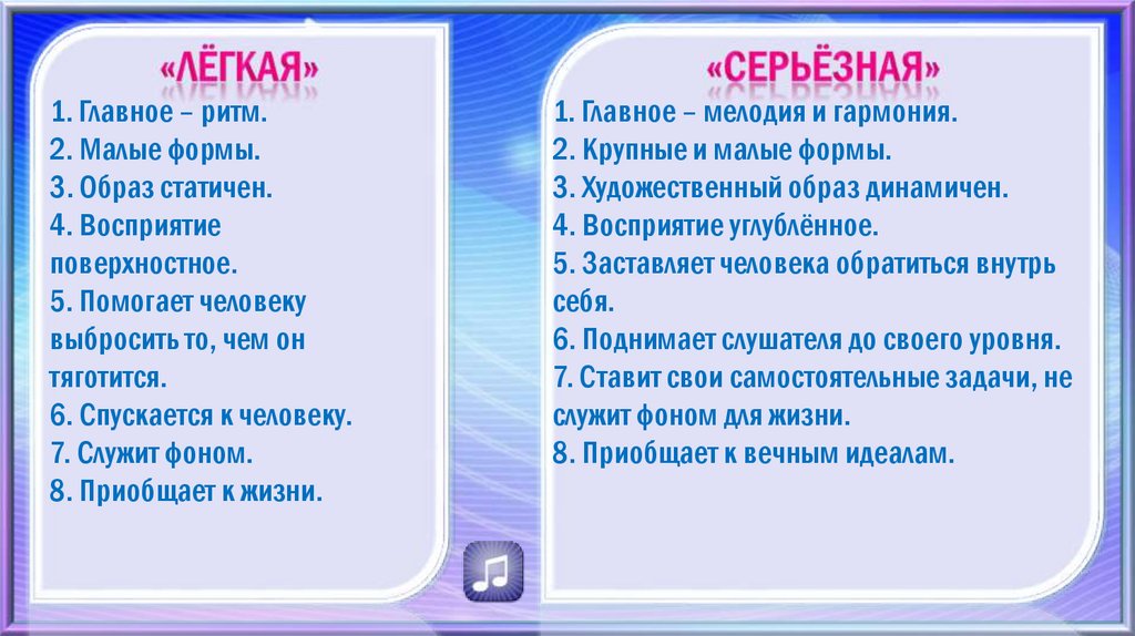 Музыка легкая музыка серьезная