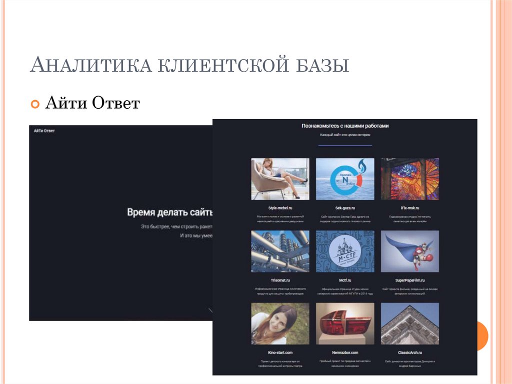 Аналитика клиентской базы