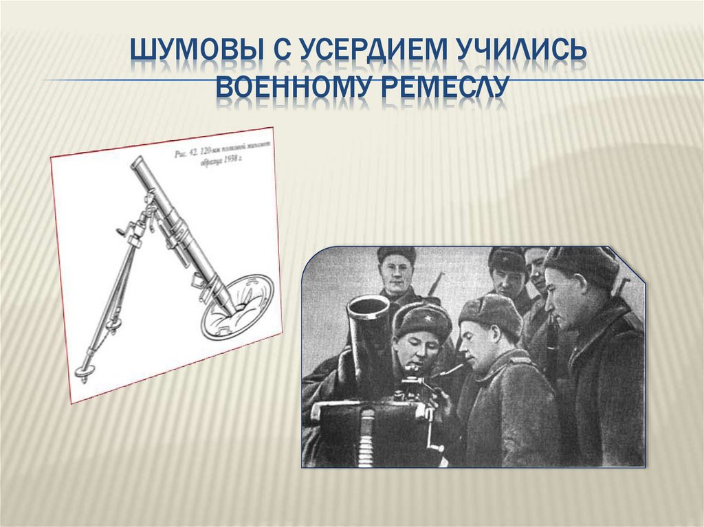 Шумовы с усердием учились военному ремеслу