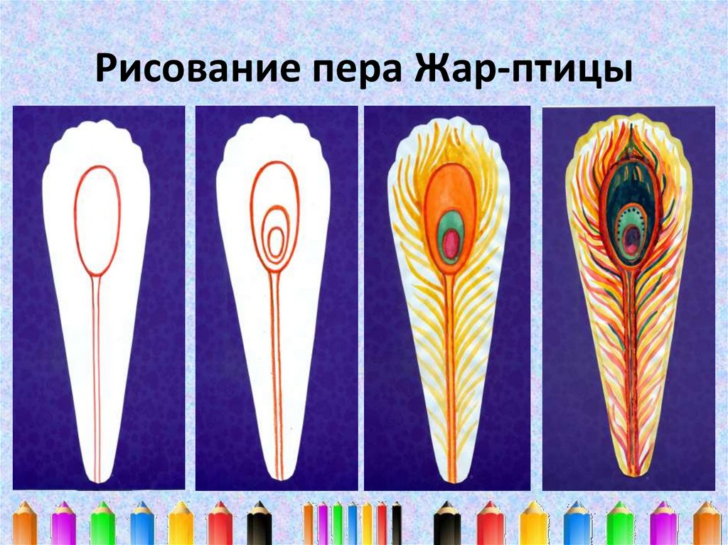 Рисунок перо жар птицы 2 класс поэтапное рисование