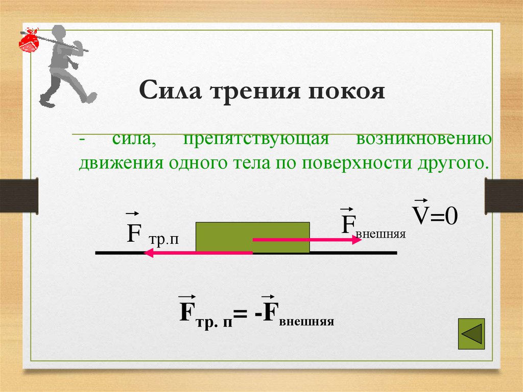 Привести примеры трения покоя