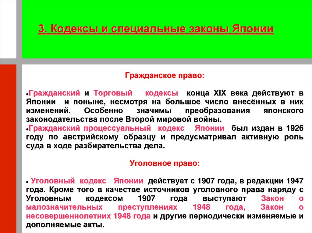 Правовая система японии презентация