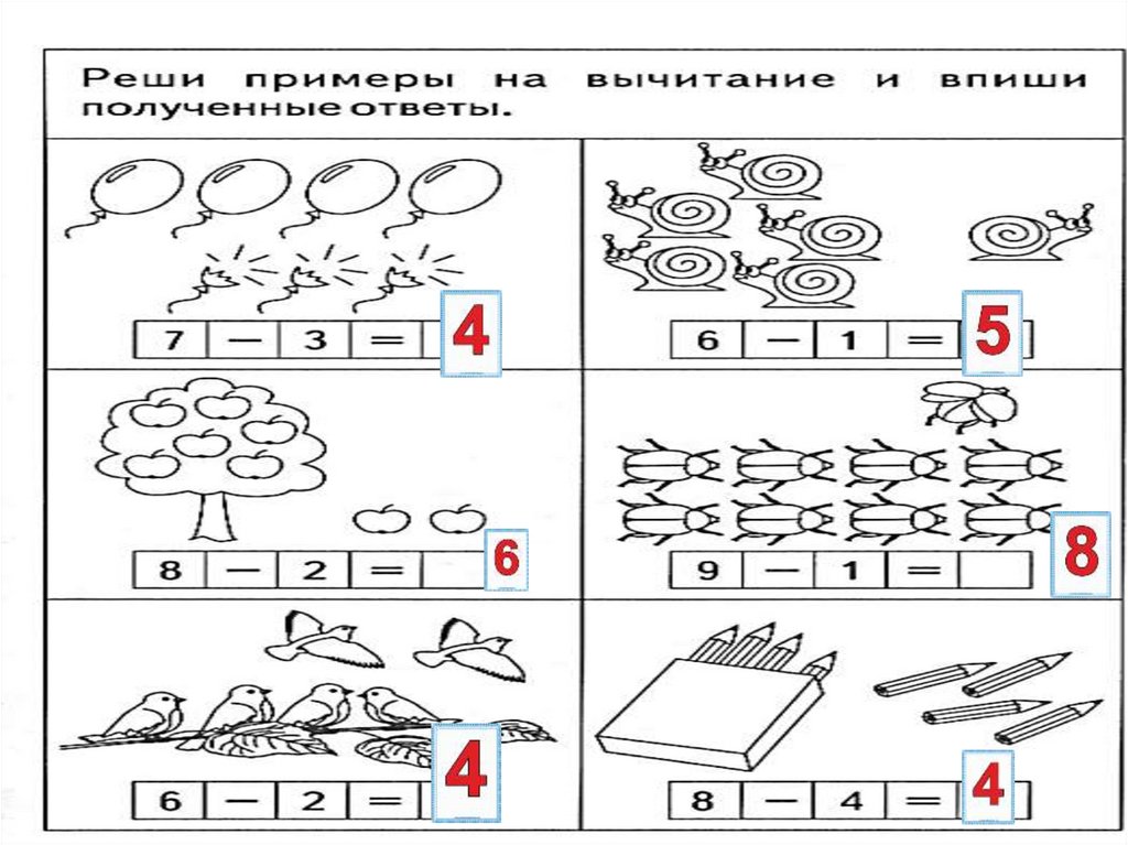 Подготовительная группа задачи по картинкам