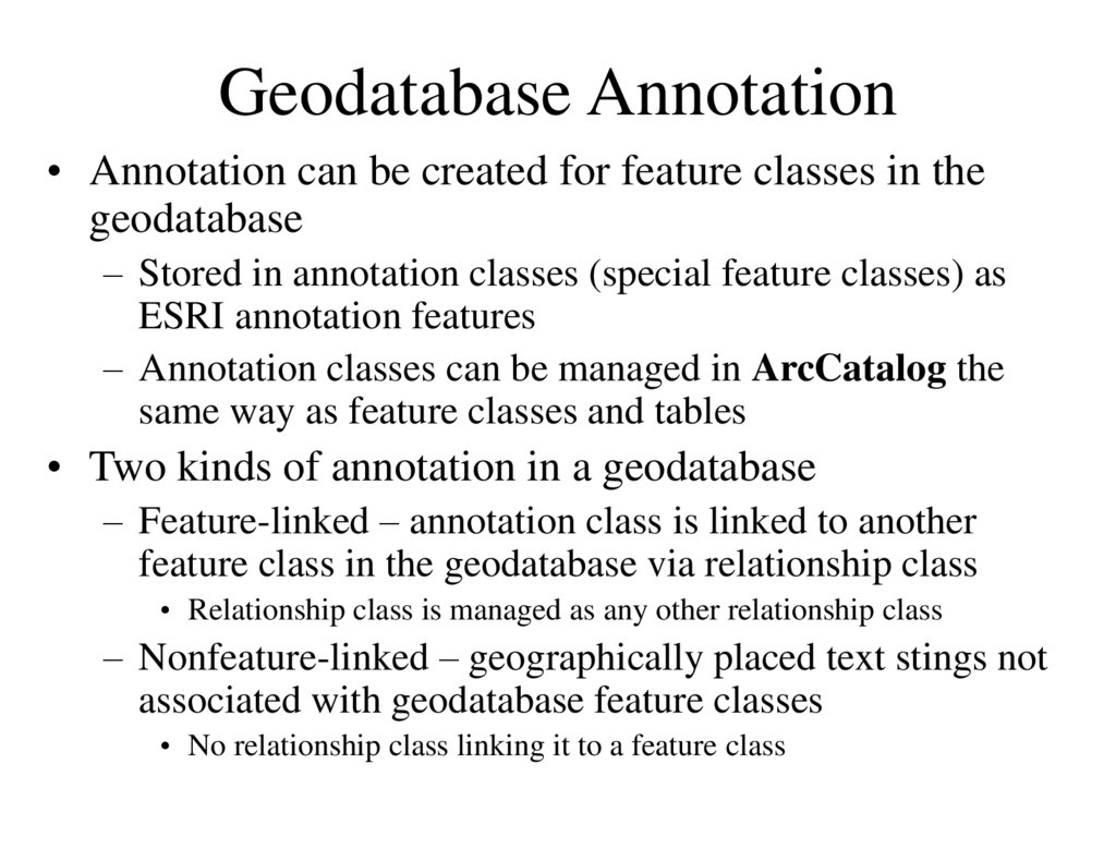 Geodatabase Annotation