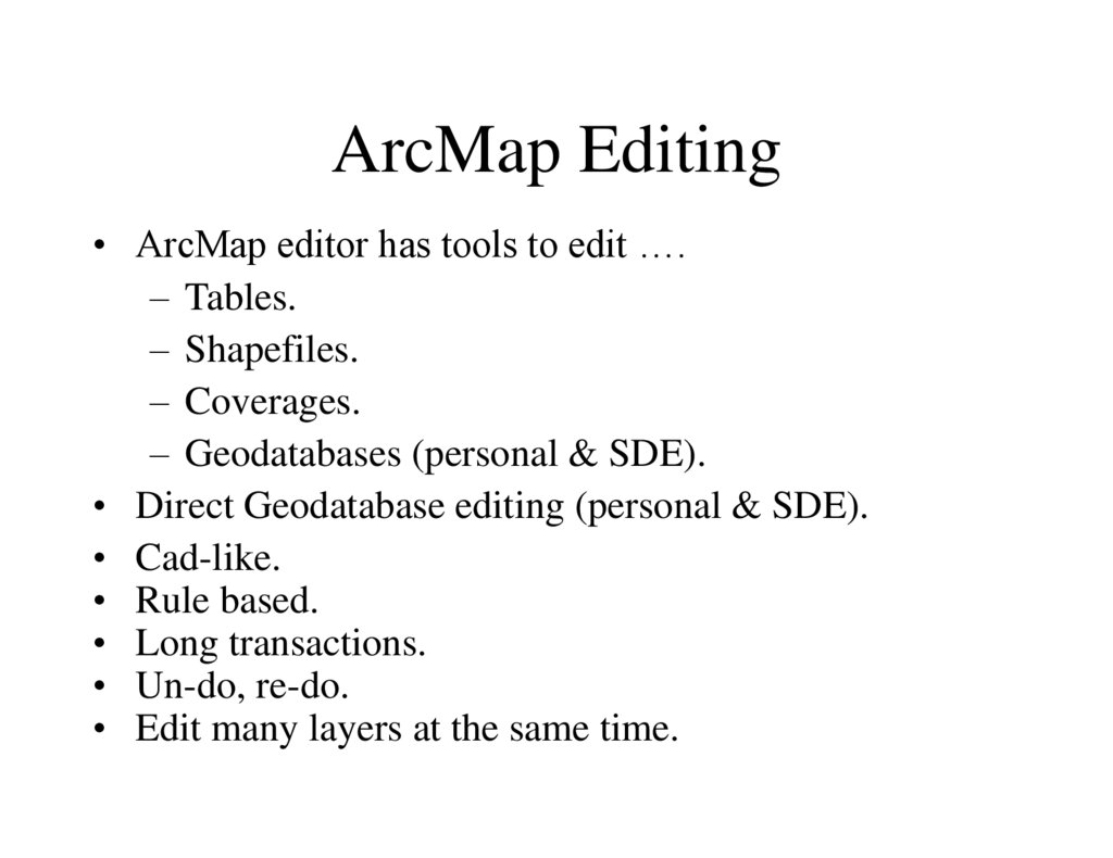 ArcMap Editing
