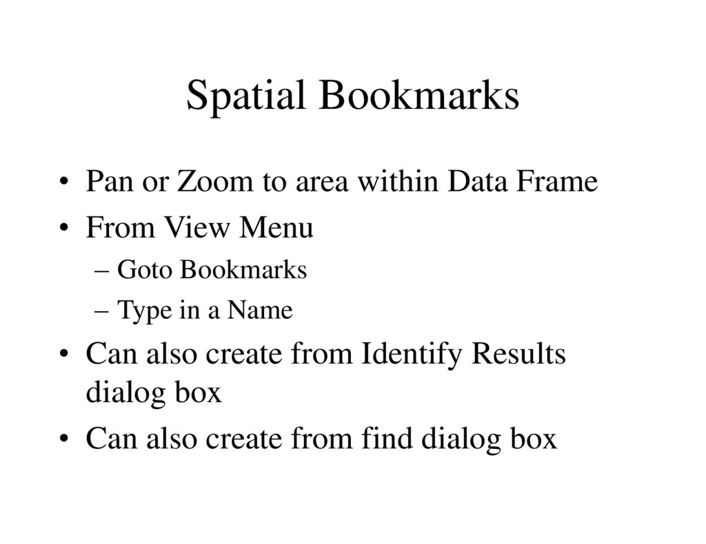 Spatial Bookmarks