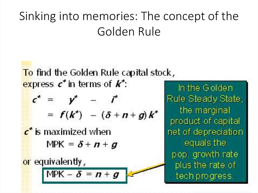 Sinking into memories: The concept of the Golden Rule