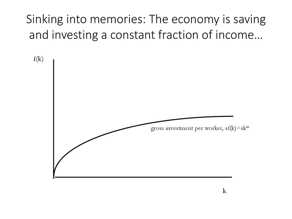 Sinking into memories: The economy is saving and investing a constant fraction of income…