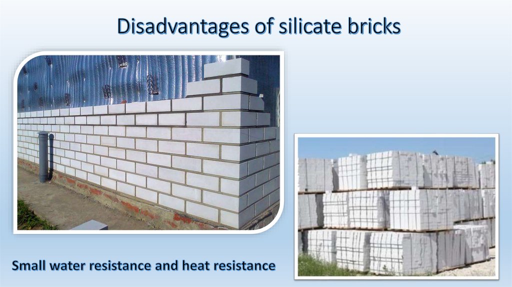 Disadvantages of silicate bricks