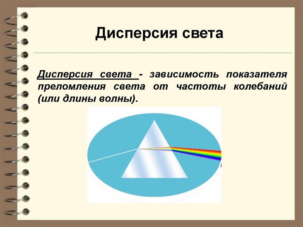 Дисперсия света. Дисперсия света зависимость. Свойства дисперсии света. Дисперсия света показатель преломления.