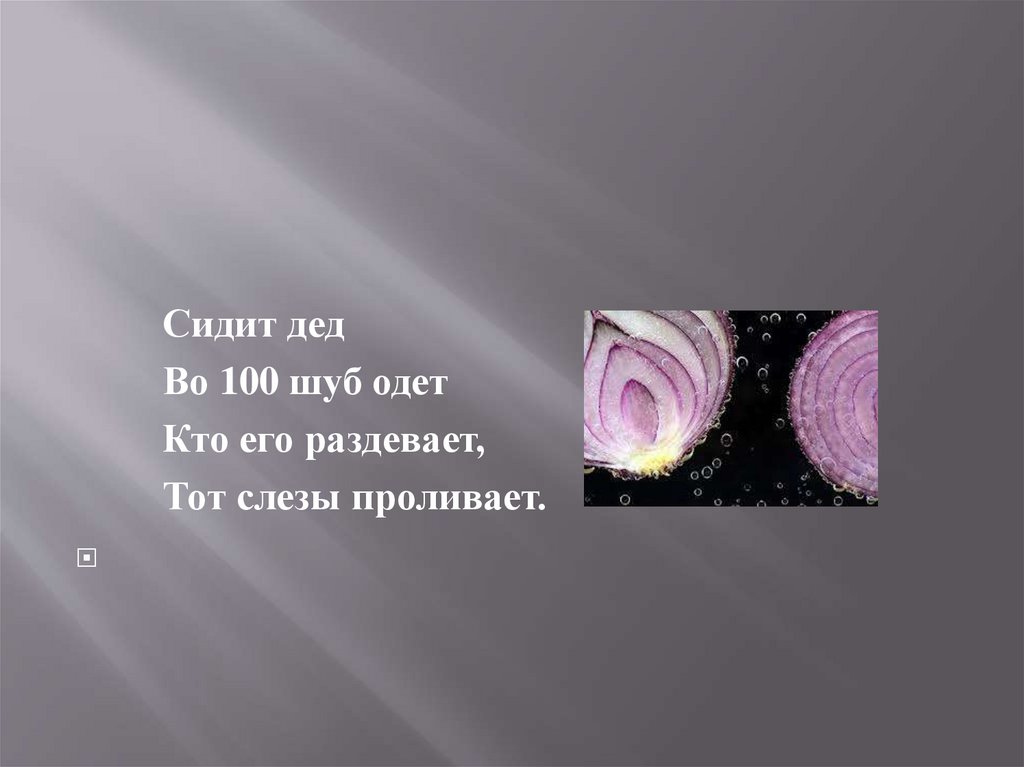 Дед 100 шуб одет. Сидит дед во 100 шуб одет. Сидит дед в шубу одет кто его раздевает тот слезы проливает. ...Загадка ....кто его раздевает,тот слезы проливает. Дед во СТО шуб одет загадка.