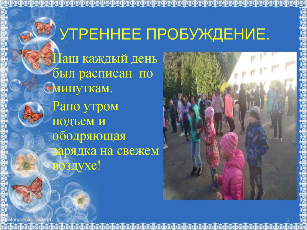 УТРЕННЕЕ ПРОБУЖДЕНИЕ.