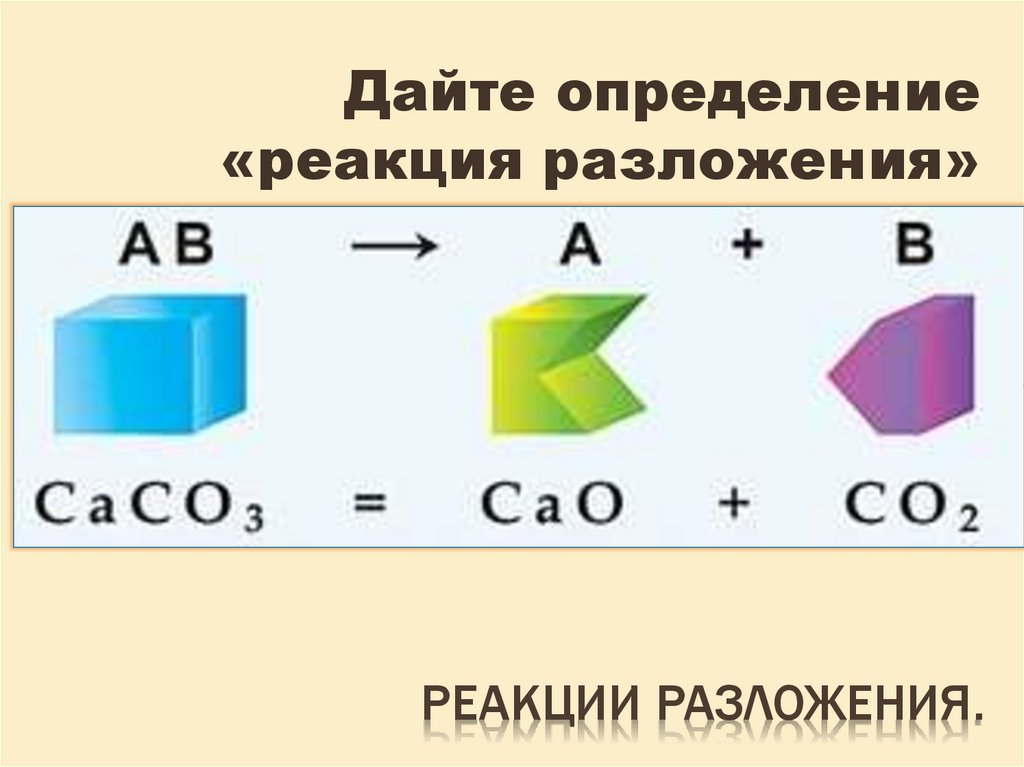 3 реакции разложения. Схема реакции разложения. Реакция разложения рисунок.