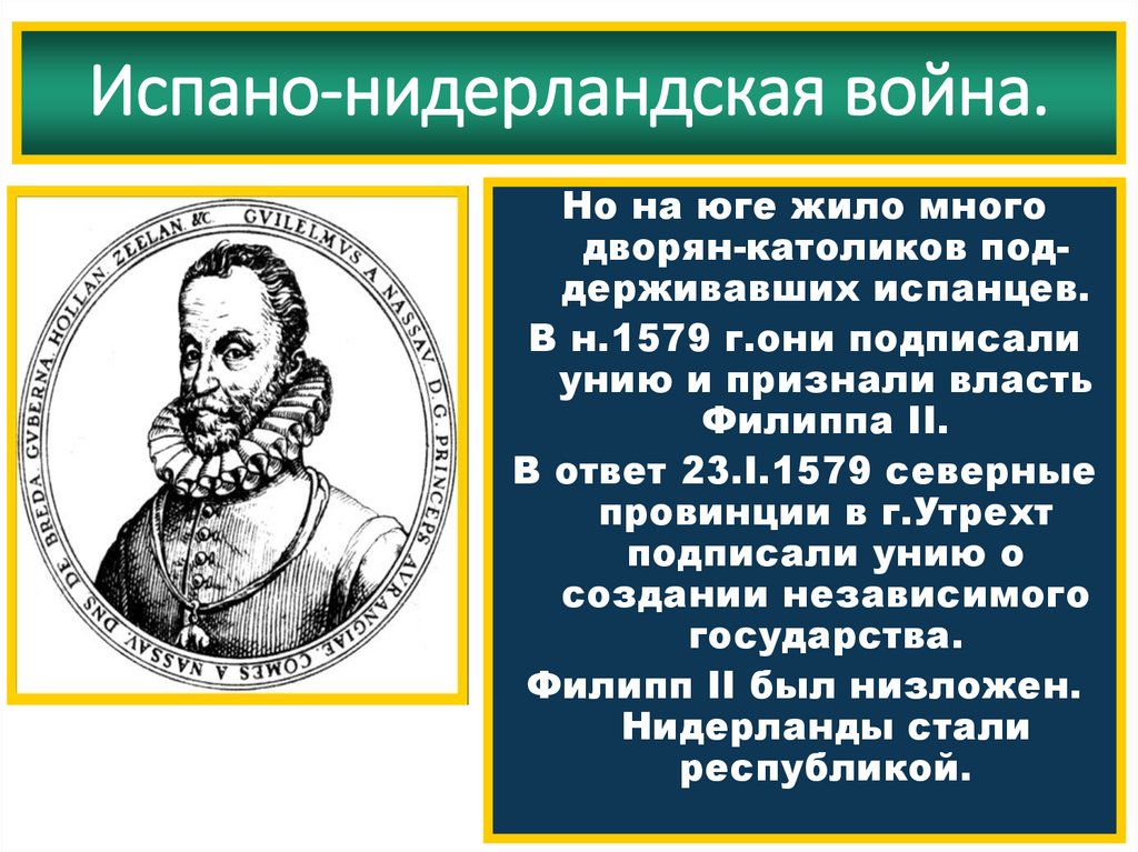 План причины борьбы нидерландов против испании