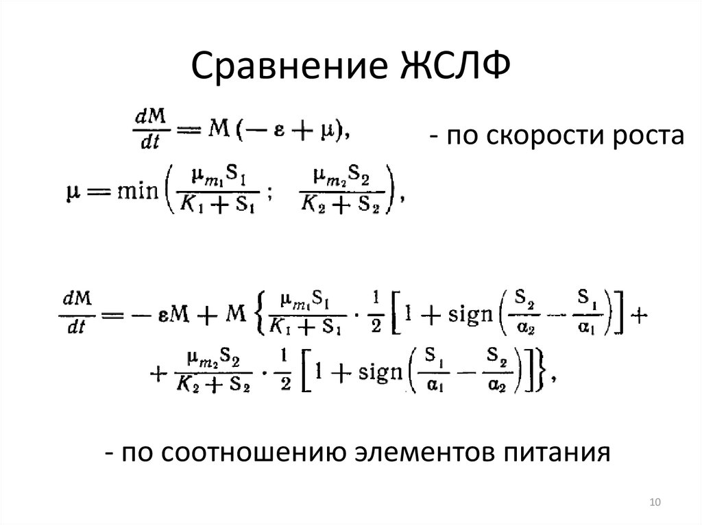 Сравнение ЖСЛФ