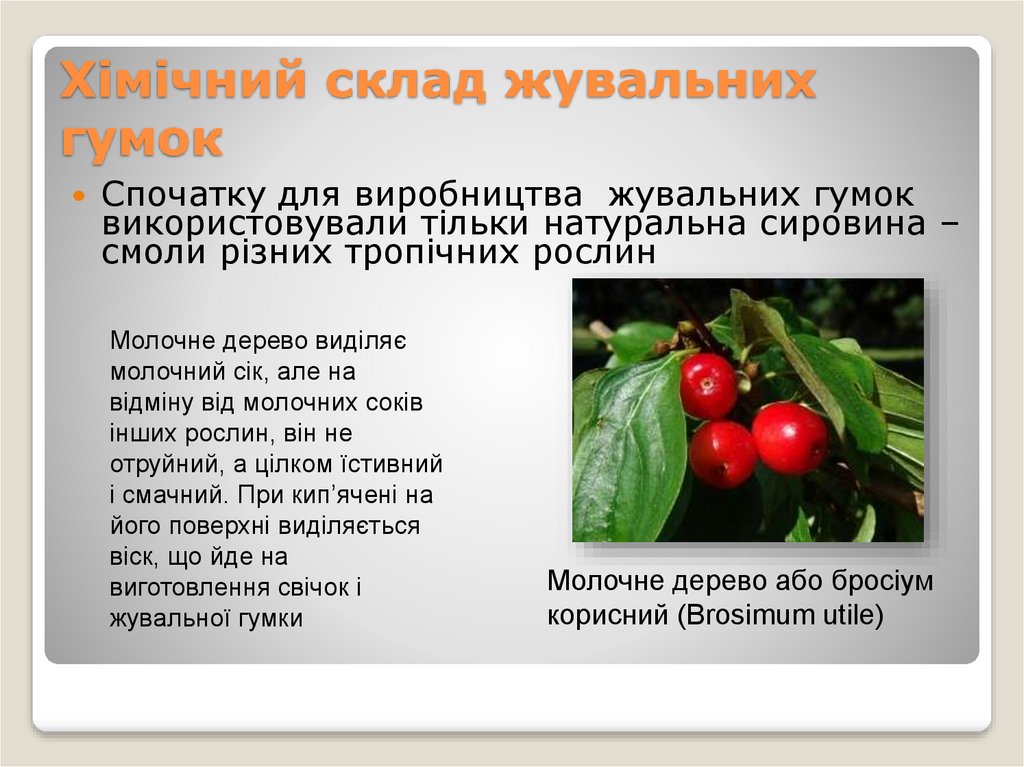 Хімічний склад жувальних гумок