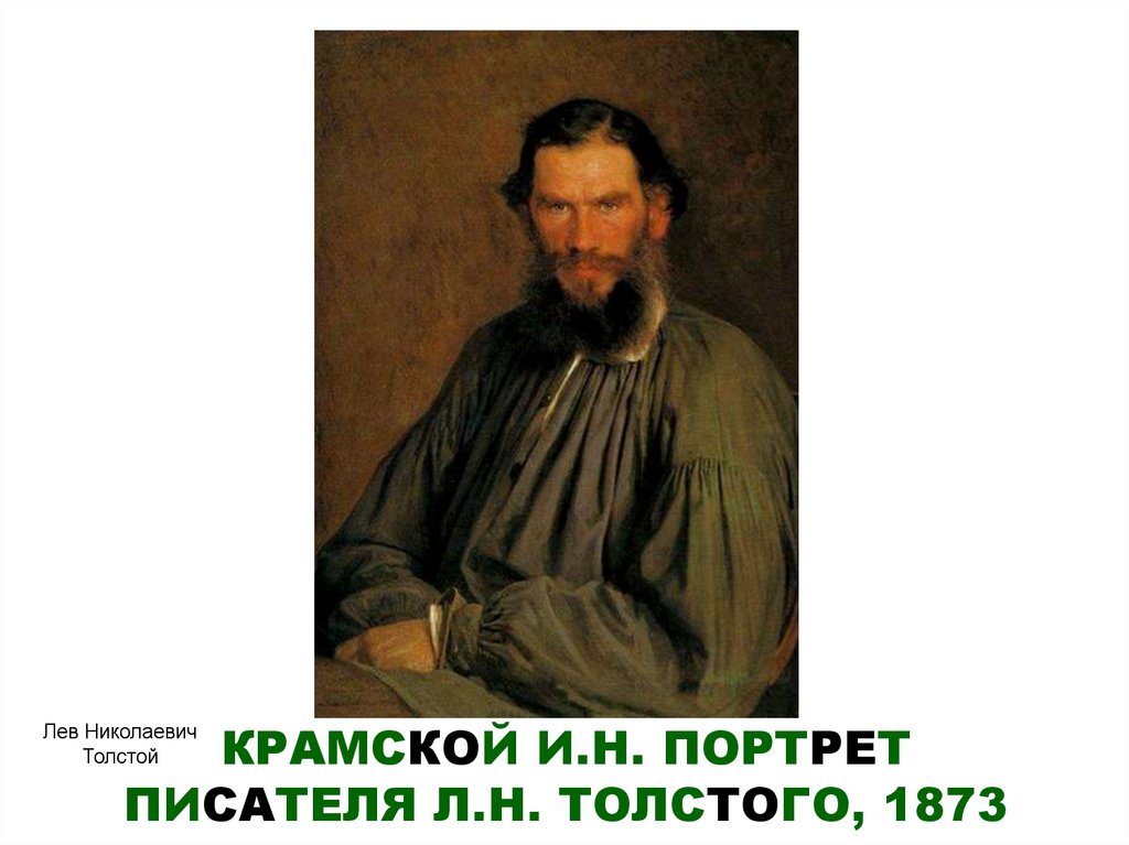 КРАМСКОЙ И.Н. ПОРТРЕТ ПИСАТЕЛЯ Л.Н. ТОЛСТОГО, 1873