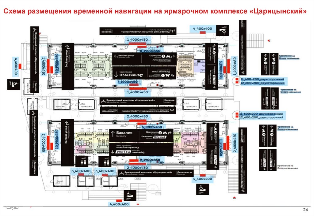 Схема размещения временной навигации на ярмарочном комплексе «Царицынский»