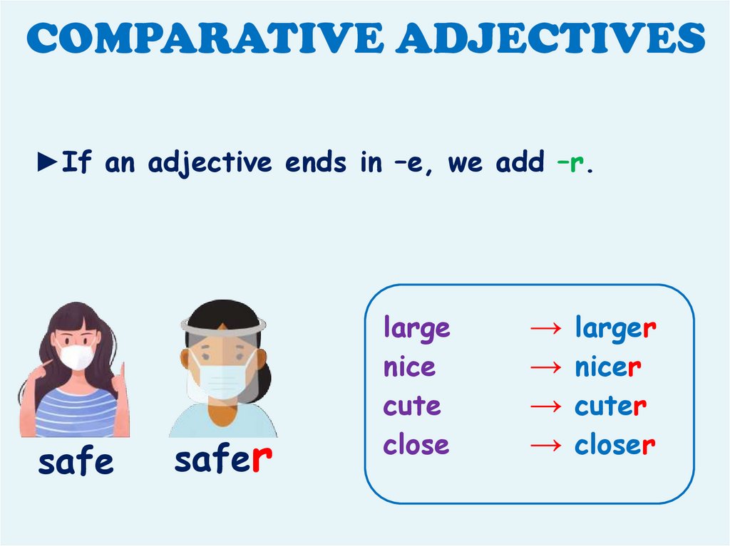 Comparative adjectives. New comparative adjectives