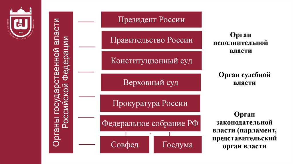 Выберите органы государственной власти