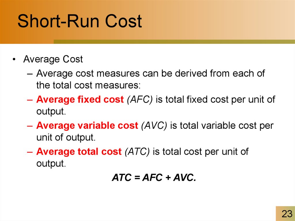 Short-Run Cost
