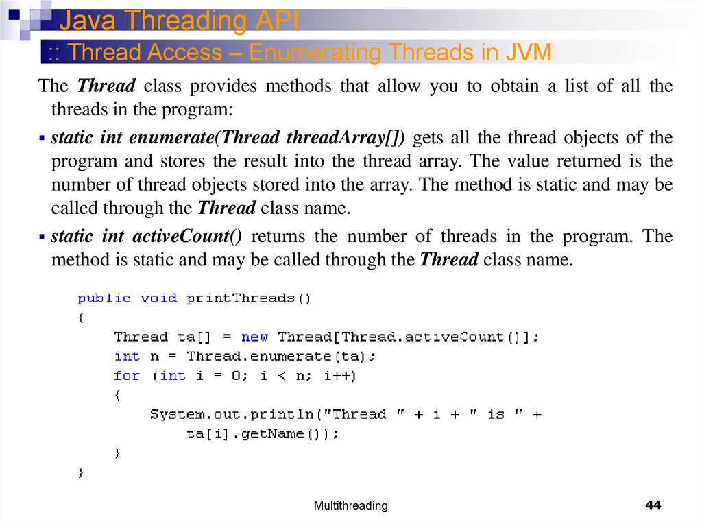 Java Threading API