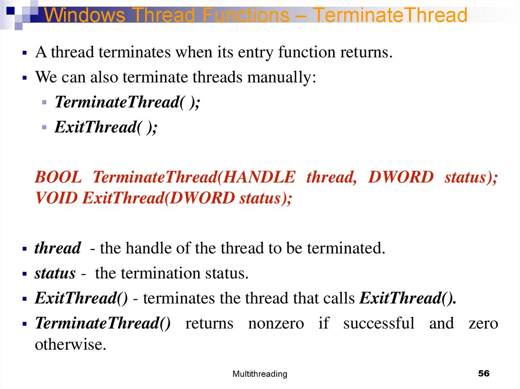 Windows Thread Functions – TerminateThread