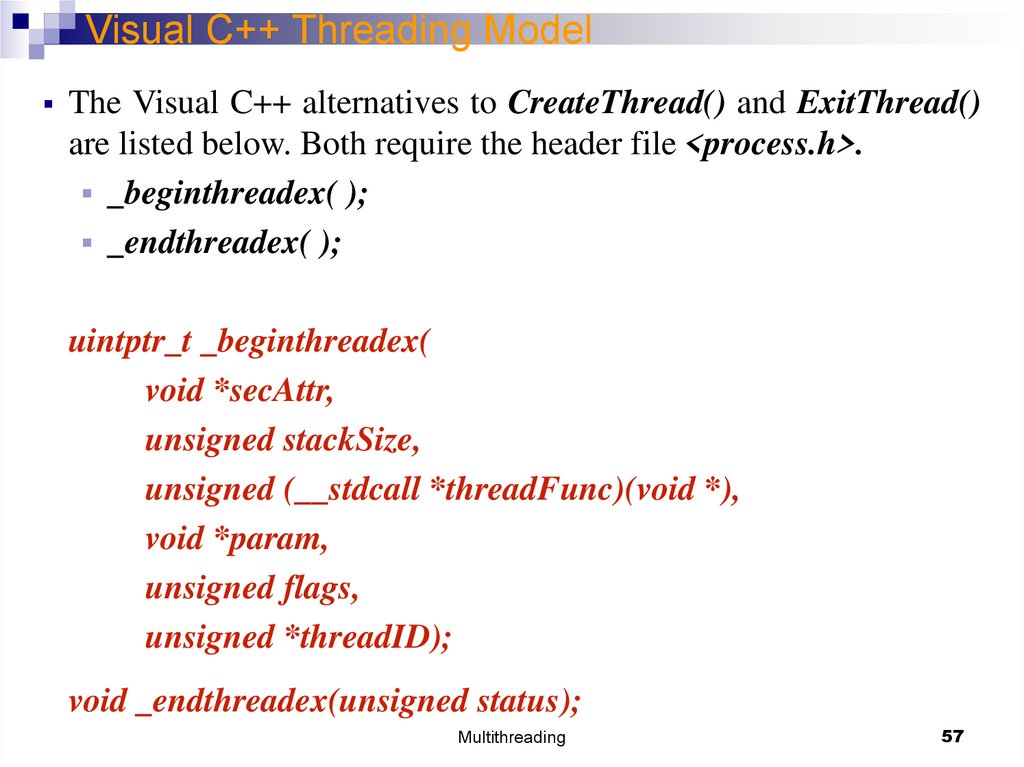 Visual C++ Threading Model