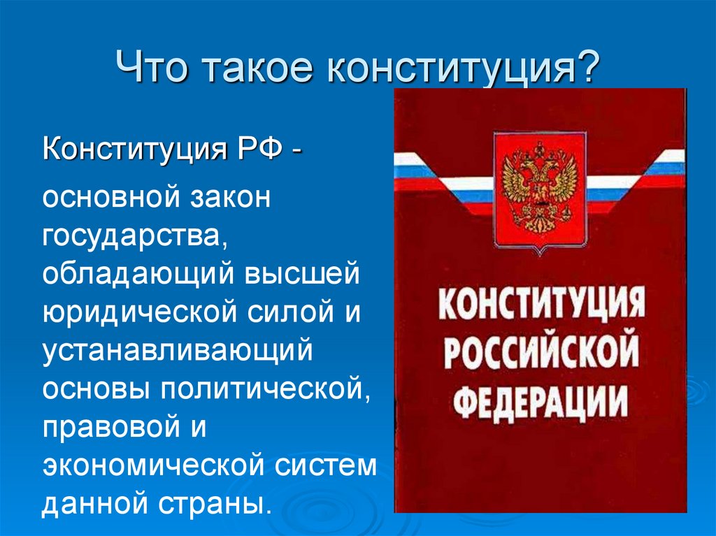 Конституция рф ядро правовой системы презентация