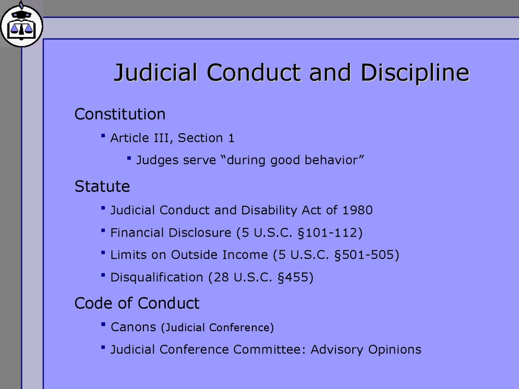 Judicial Conduct and Discipline