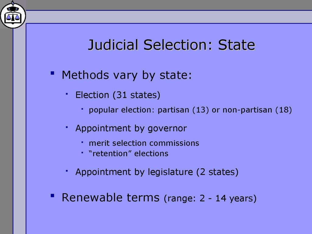 Judicial Selection: State