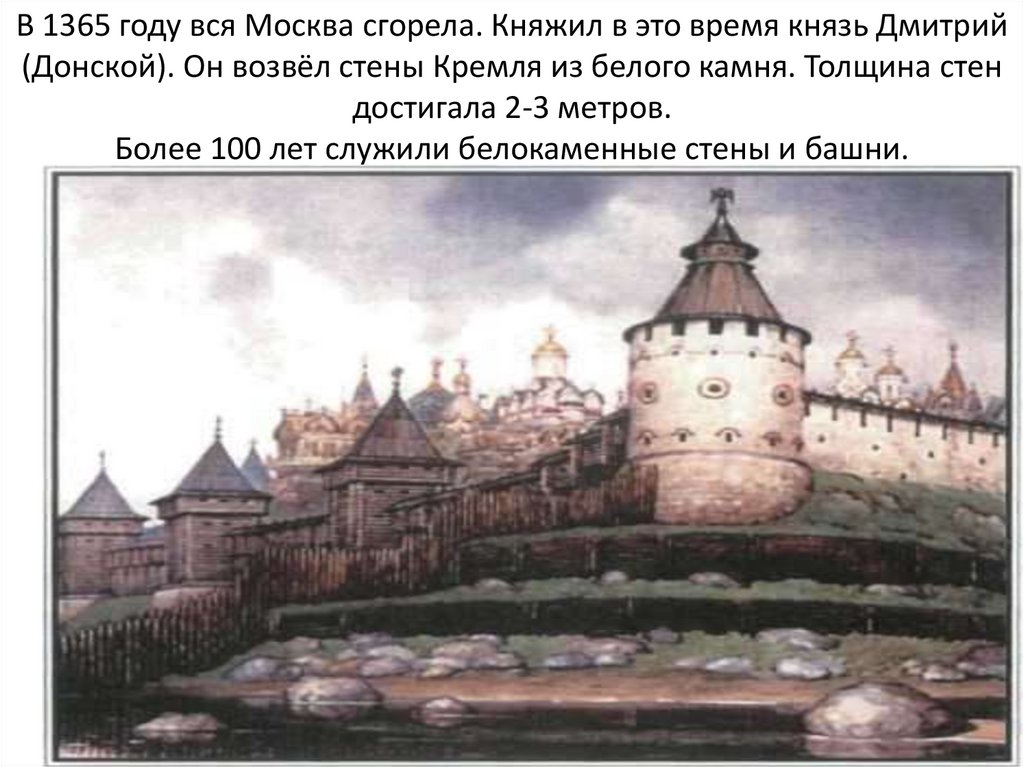 История московского кремля. Кремль при Князе Дмитрии Донского. Москва во время Дмитрия Донского. Каменные стены Москвы при Дмитрии Донском. Кремль времен Дмитрия Донского.