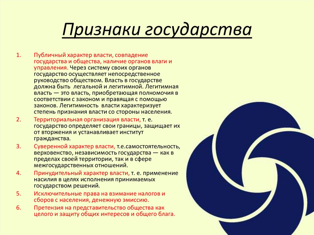 Признаки государства