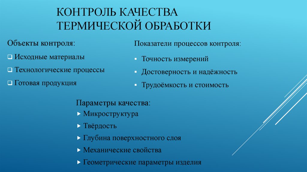 Контроль качества термической обработки