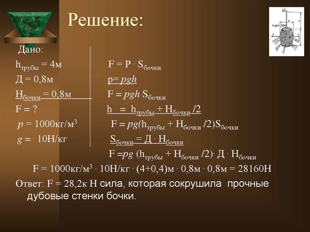 Бочка Паскаля - презентация онлайн