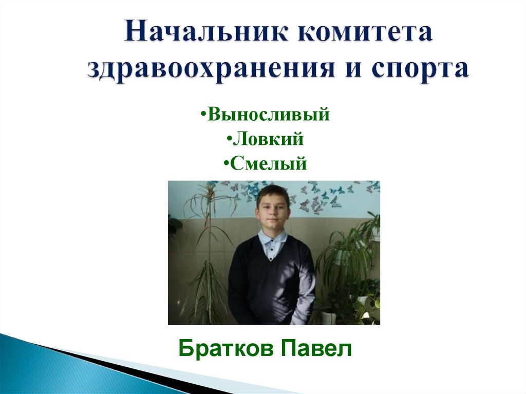 Начальник комитета здравоохранения и спорта