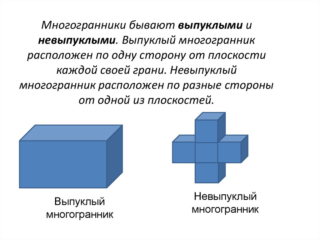 Выпуклые и невыпуклые многогранники презентация