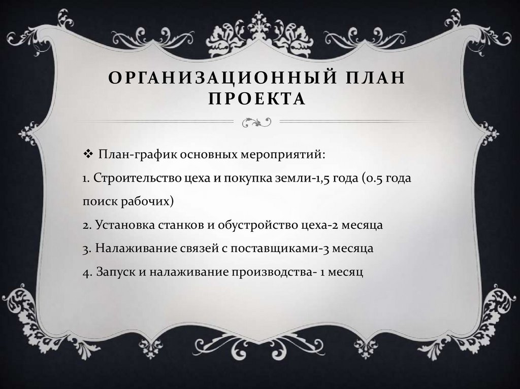 Организационный план проекта