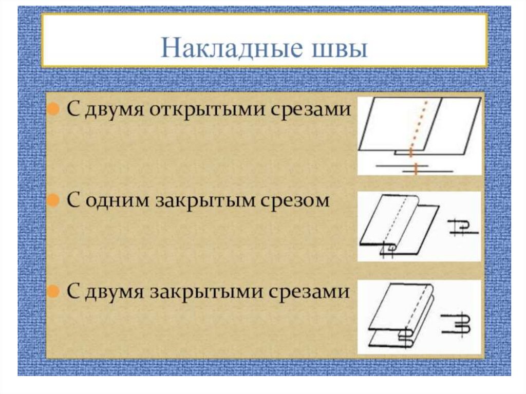 Накладной шов схема