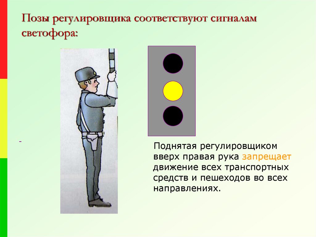 Сигналы регулировщика в картинках для детей